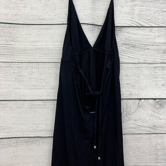 A. Che Black Sleeveless V-Neck Mini Dress With Tie-Back Straps, Size Large - Picture 3 of 4